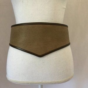 GALANOS Vintage Pointed Wide Belt, Brown